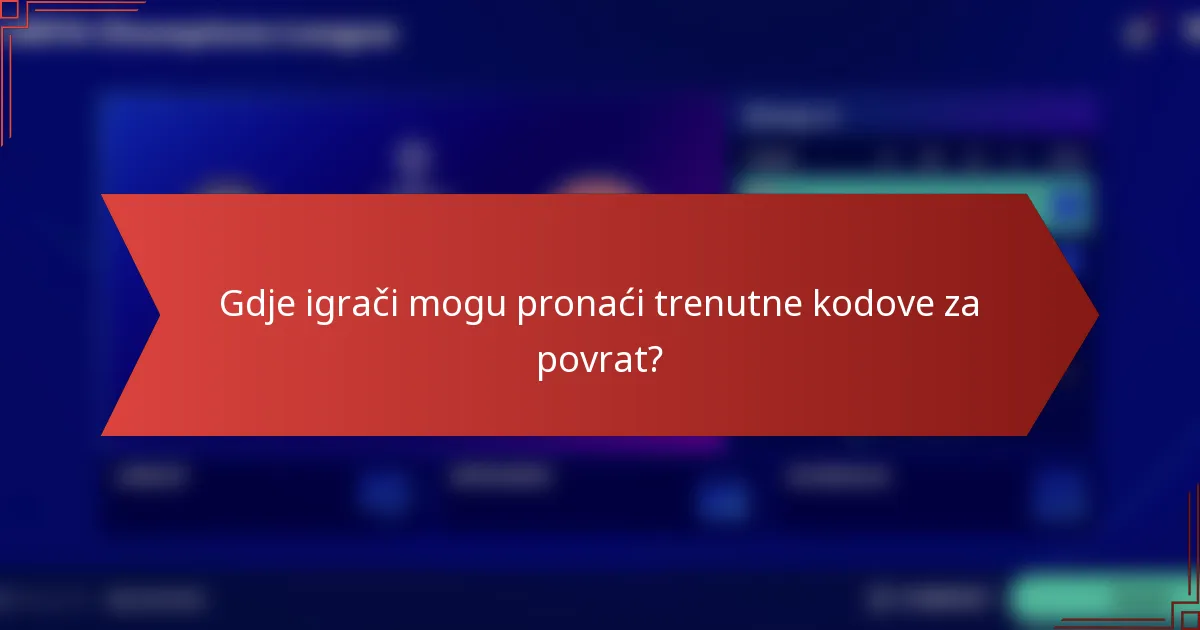 Gdje igrači mogu pronaći trenutne kodove za povrat?