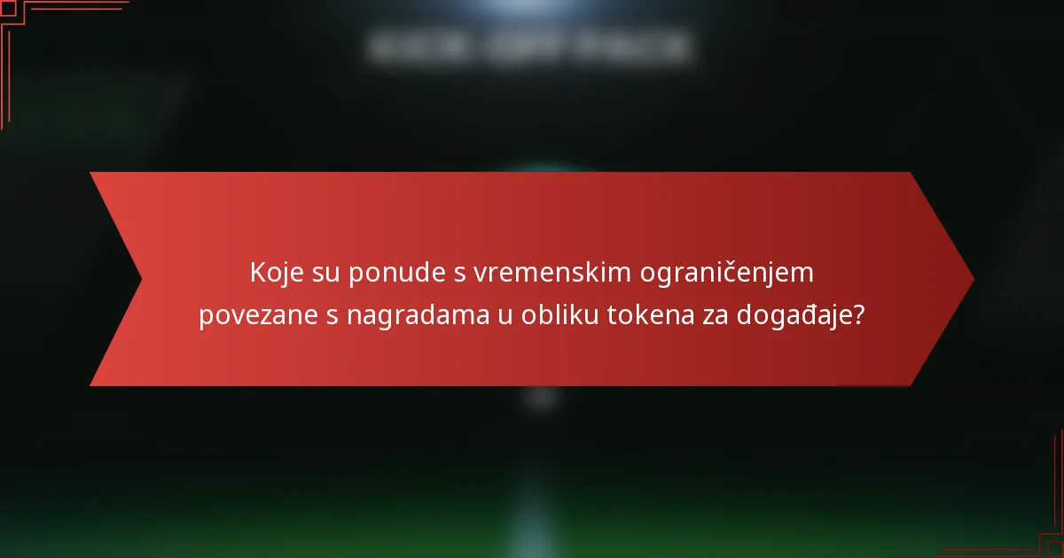 Koje su ponude s vremenskim ograničenjem povezane s nagradama u obliku tokena za događaje?